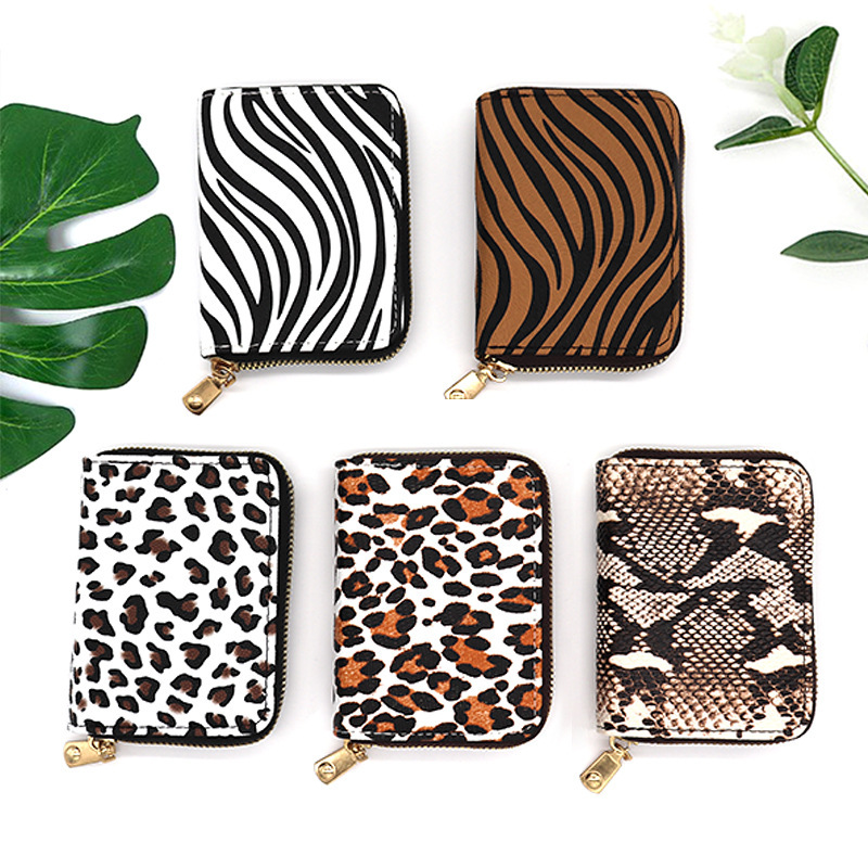European and American Fashionable Leopard Print Accordion Card Holder for Women, Large Capacity, Multiple Card Slots, High-End Coin Purse, Anti-Theft Credit Card Holder for Men