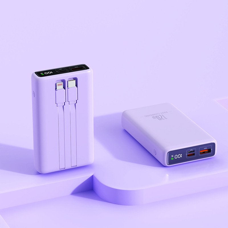 120W急速充電モバイルバッテリー、内蔵ケーブル付き、20000mAh大容量モバイル電源、ギフト卸売、長持ちバッテリー|undefined