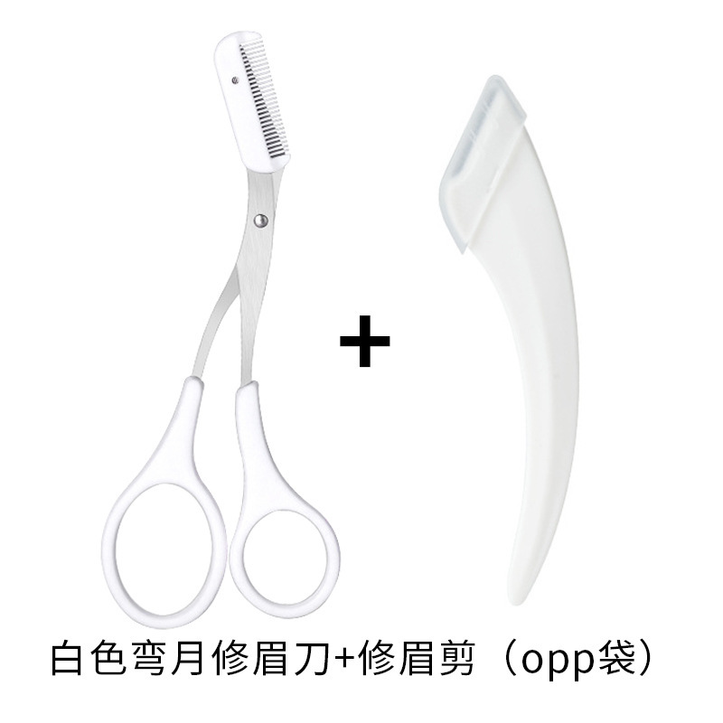 Cuchillo de cejas de tres piezas, cuchillo de cejas de corte de cejas de seguridad, cuchillo de cejas de corte de cejas macro, cuchillo de acero inoxidable