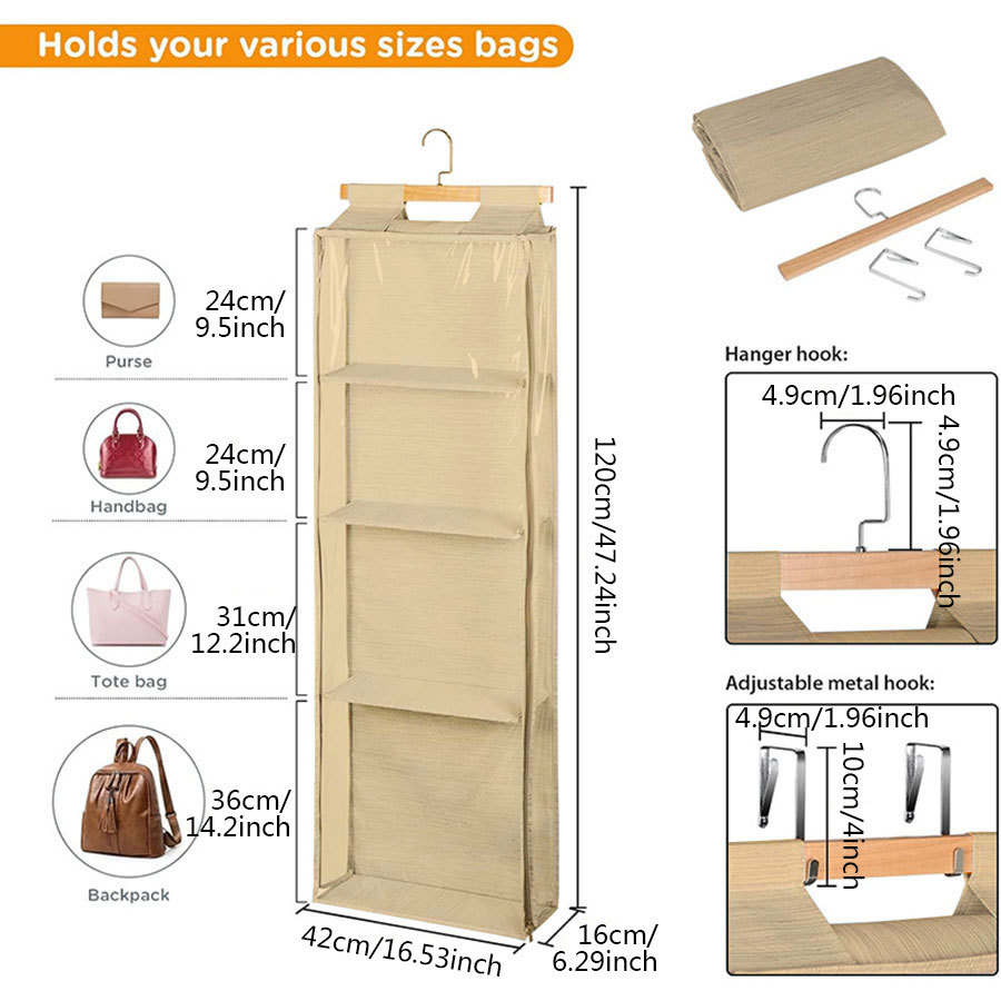 Casa e giardino Portaoggetti in tessuto Borsa appesa Borsa trasparente per oggetti vari Armadio per guardaroba Portaoggetti appesa Borsa appesa_voghion.com