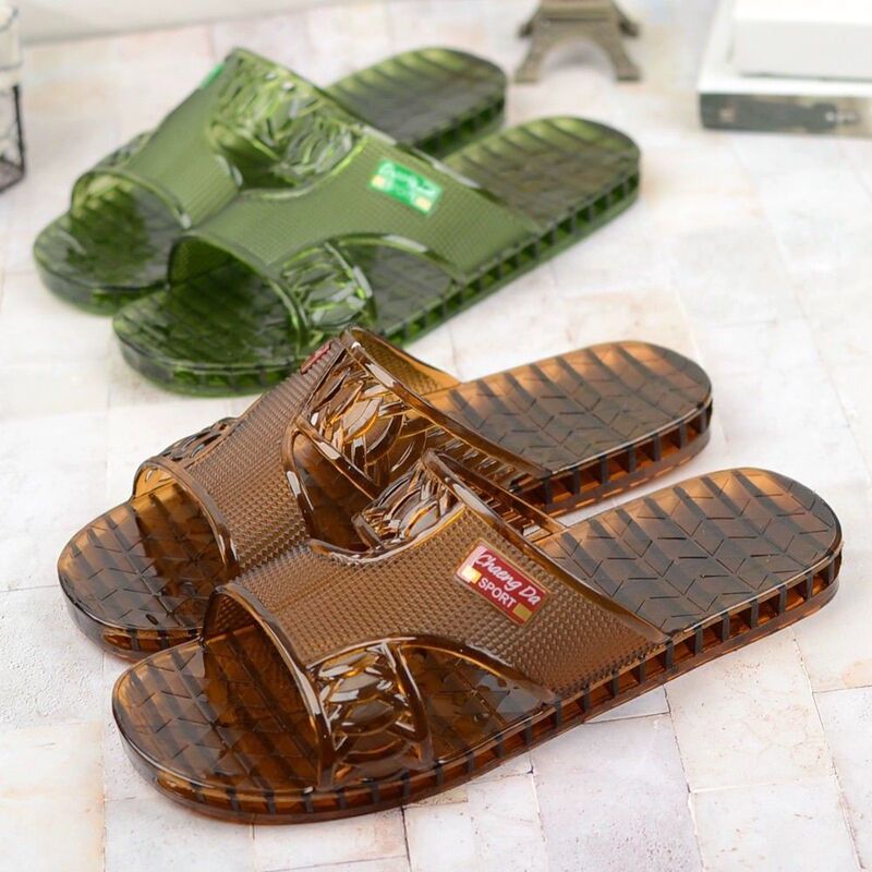 Men's Hard-Soled Raw Rubber Tendon Sole Non-Slip Plastic Plastic Bathroom Shower Deodorant Wear-Resistant Bath Home Slippers for Men
