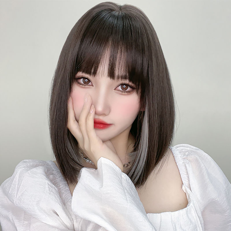 Women's Casual Street High Temperature Wire Bangs Short Straight Hair Wigs display picture 2