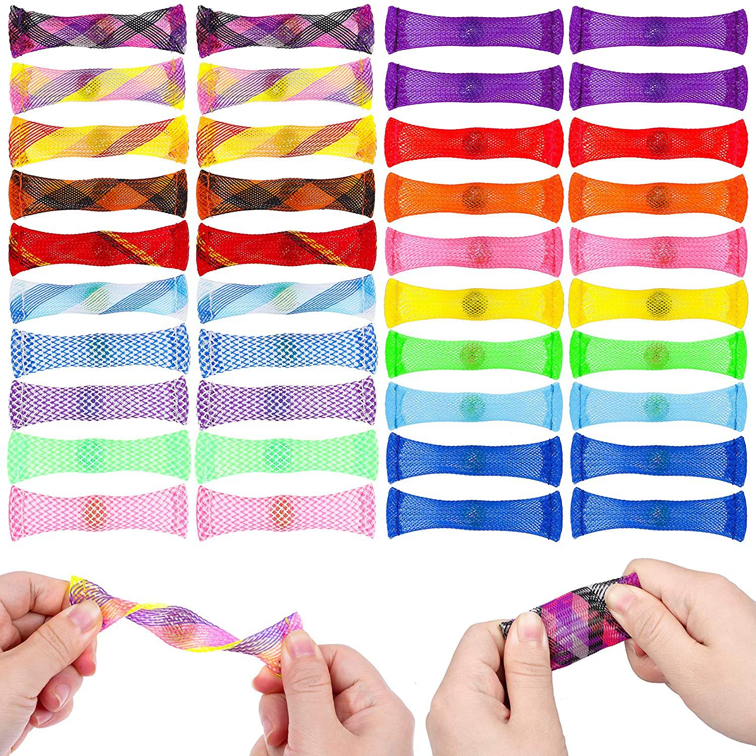 В наличии игрушка-Непоседа декомпрессионная плетеная сетчатая трубка Шарики Детские гиперактивность, снижающая манию, декомпрессионные игрушки для экструзии