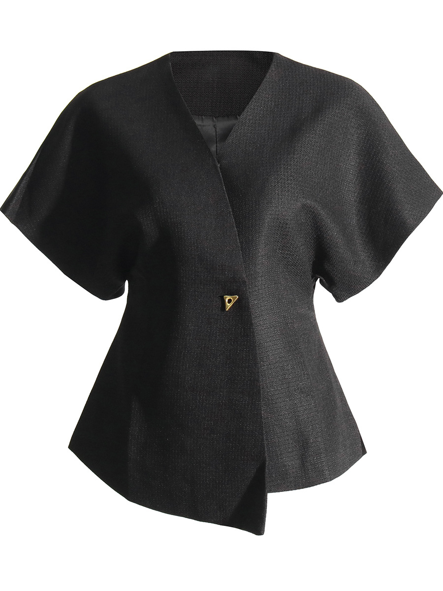 Traje asimétrico elegante de nuevo estilo 2026 con efecto adelgazante y cintura entallada, mangas caídas, chaleco y camisa de estilo ejecutivo para mujer.