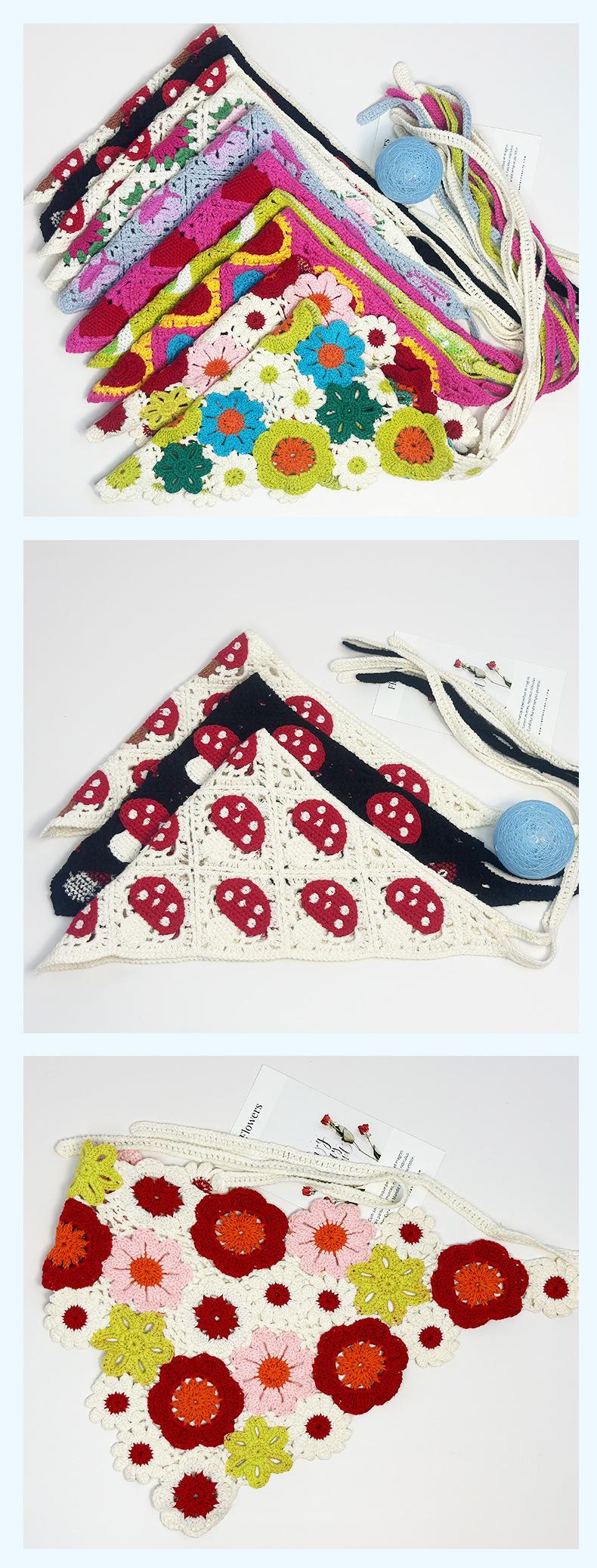 45g Weight scarf Hair Accessories Type 1 Piece Quantity Knit Material Women Cute Sunflower Fruit Heart Shape Knit