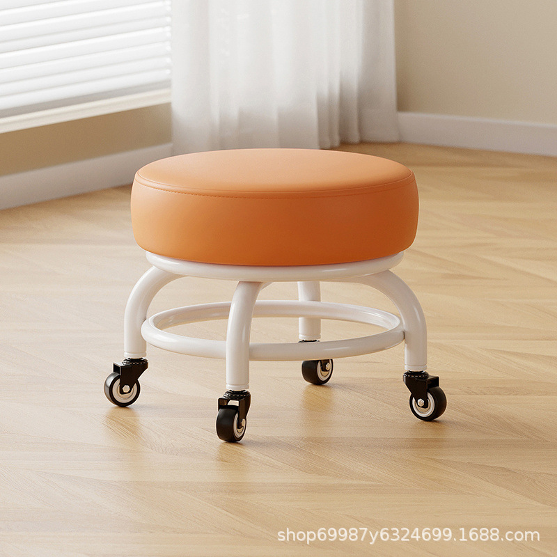 Rueda universal taburete pequeño polea doméstica taburete redondo para cambiar zapatos limpiador taburete bajo con artefactos mágicos para niños pequeños taburetes silenciosos