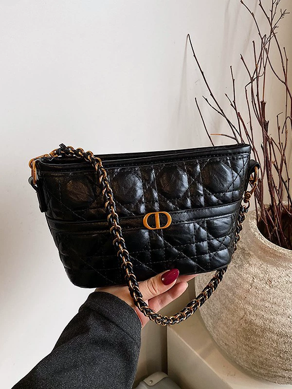 Плечевая сумка (в стиле Chanel) ретро с ромбовидной стёжкой, маленькая, 24×13×8,5 см