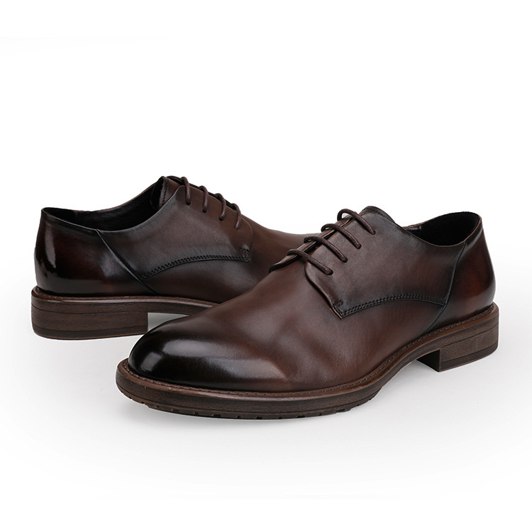 Scarpe in pelle retrò lavate semplici scarpe casual marroni cancella il colore per rendere vecchie scarpe da giovane scarpe singole_voghion.com