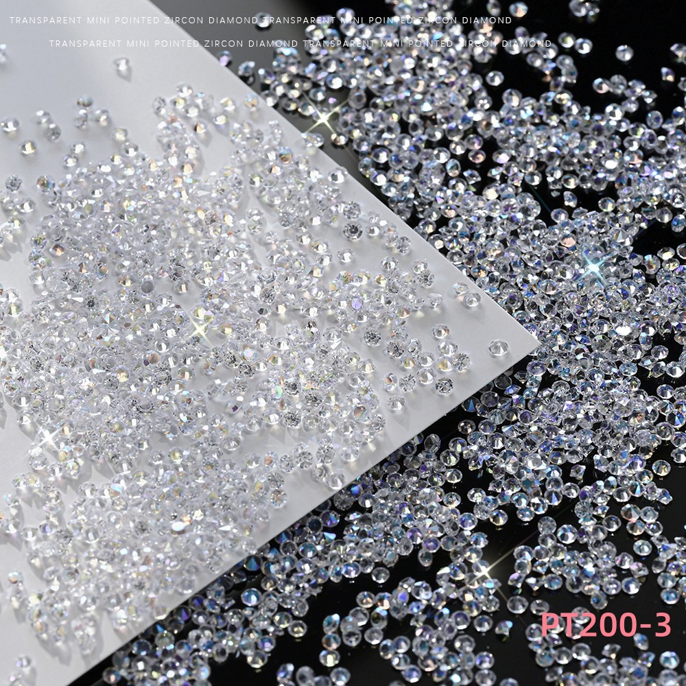 1.5mm Micro-Drilled Nail Art Jewelry Ab Color White Resin Jewelry Small Rhinestone Creative DIY Nail Art Decorative Diamond