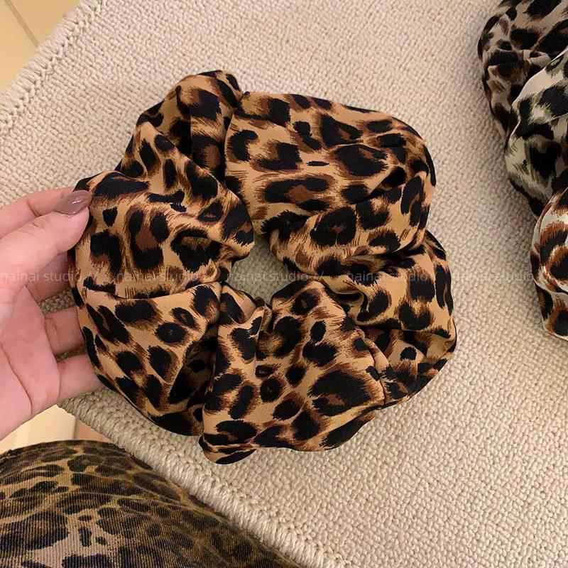 气质秋冬豹纹大肠发圈女高级感轻奢风头绳丸子头发绳皮筋头饰发饰|undefined