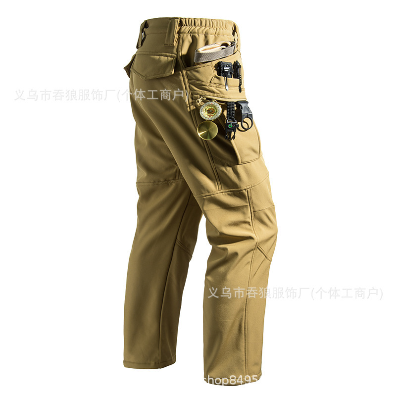 Functional Cold Weather Tactical Pants, Softshell Jacket for Men, Warm Fleece-Lined, Waterproof, Assault-Style American Military Uniform