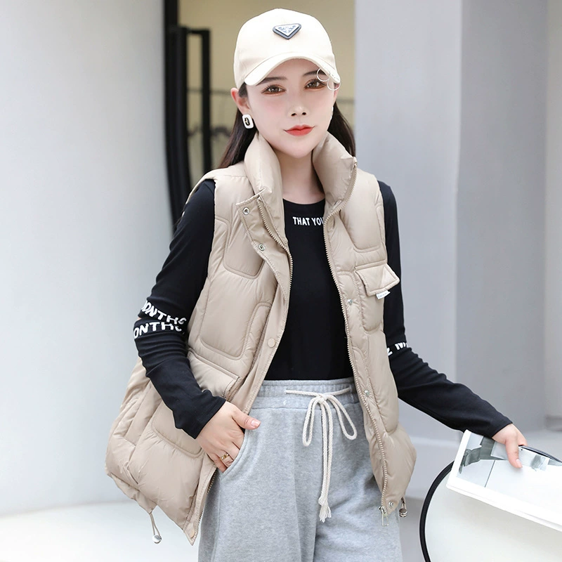 Осень/Зима 2022 Новый пуховый хлопковый жилет, женский короткий теплый корейский Свободный жилет, жилет, куртка