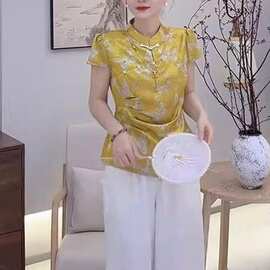 新款中式国风盘扣上衣衬衫气质2026百搭夏季短袖薄款高级T恤