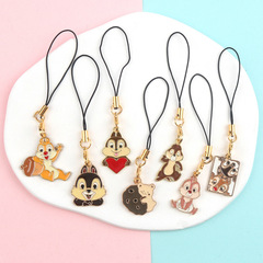 創意松鼠鑰匙繩掛件可愛汽車手機掛鏈包包配飾新年禮物小禮品批發