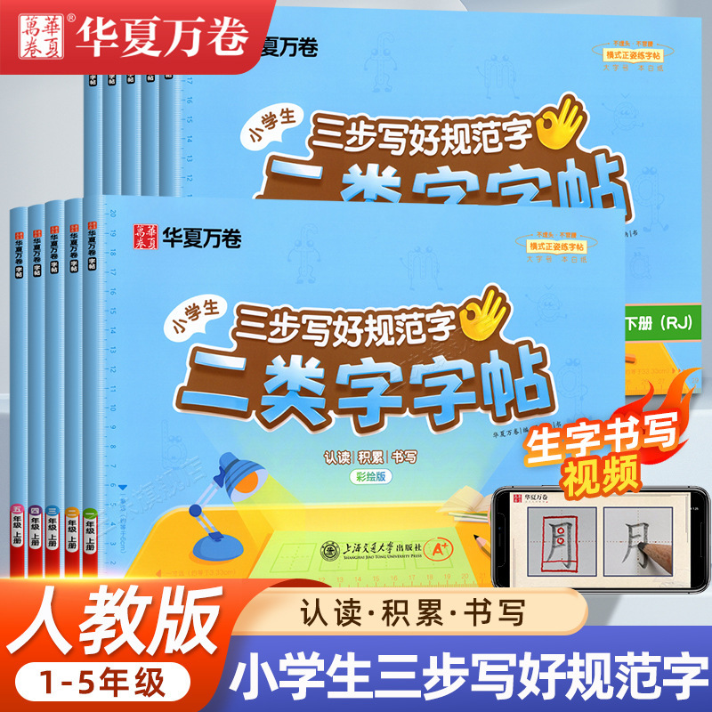 25 中国の万巻 3 段階で標準的な文字を書く方法、第 2 タイプの単語ステッカー、小学校 1 ～ 5 年生、上下巻、人民教育出版と同期|undefined