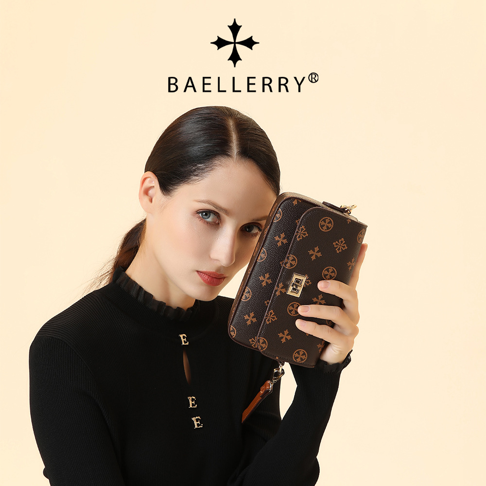 Baellerry新款女士单肩包跨境复古花纹大容量小众时尚斜挎包批发