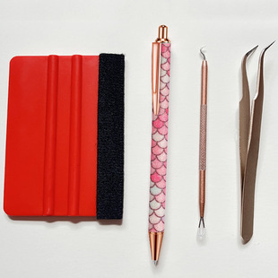 FOIDAY eyelash curler manual waste pen film scraper 4-piece set 4mm crochet new multi-function tool