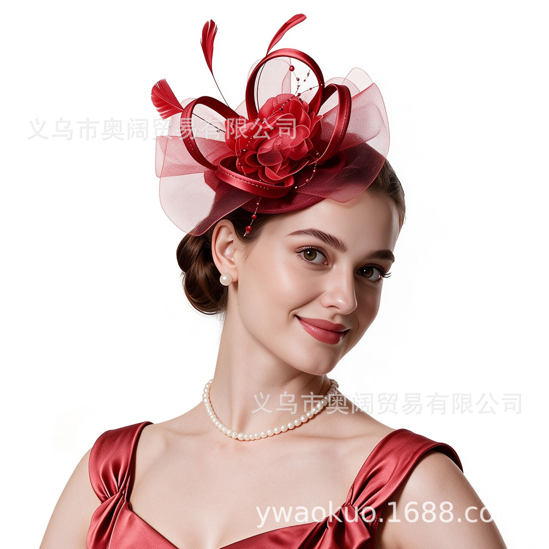 Amazon TUME Vintage Bridal Floral Mesh Headpiece Feather Hair Accessory Horse Racing Club Banquet Hat Hair Ornament Headwear