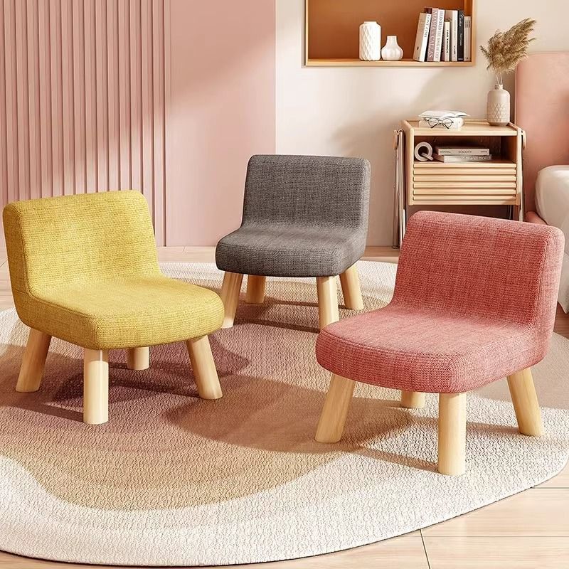 Silla baja, respaldo, sofá pequeño para adultos, taburete pequeño, lindo y duradero, taburete pequeño, taburete para niños, taburete de mesa de centro tapizado