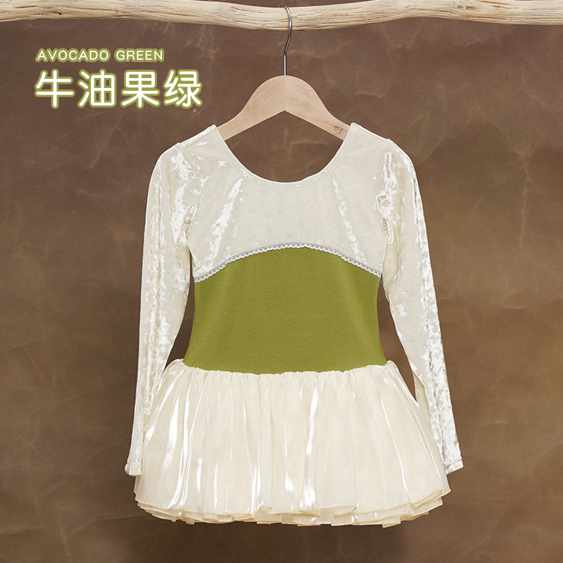 Ropa de baile para niños, ropa de entrenamiento de ballet de manga larga de otoño e invierno para mujeres