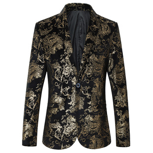 Cross-Border Men's Business Formal wear MC hair stylist suit autumn and winter men's youth small suit