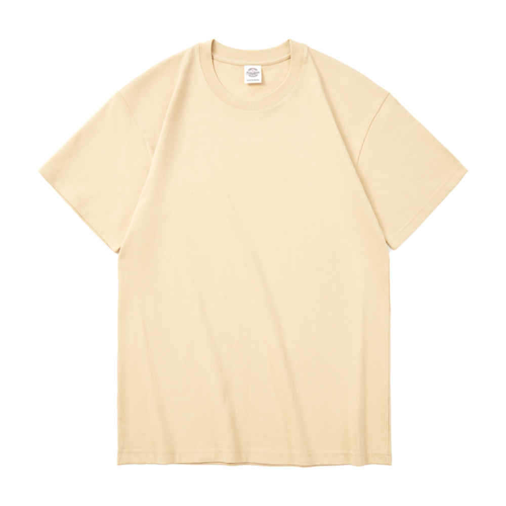 新型AG230g高密度厚手ラウンドネック半袖Tシャツ メンズ 純綿 無地 広告用シャツ 卸売 ロゴ印刷対応