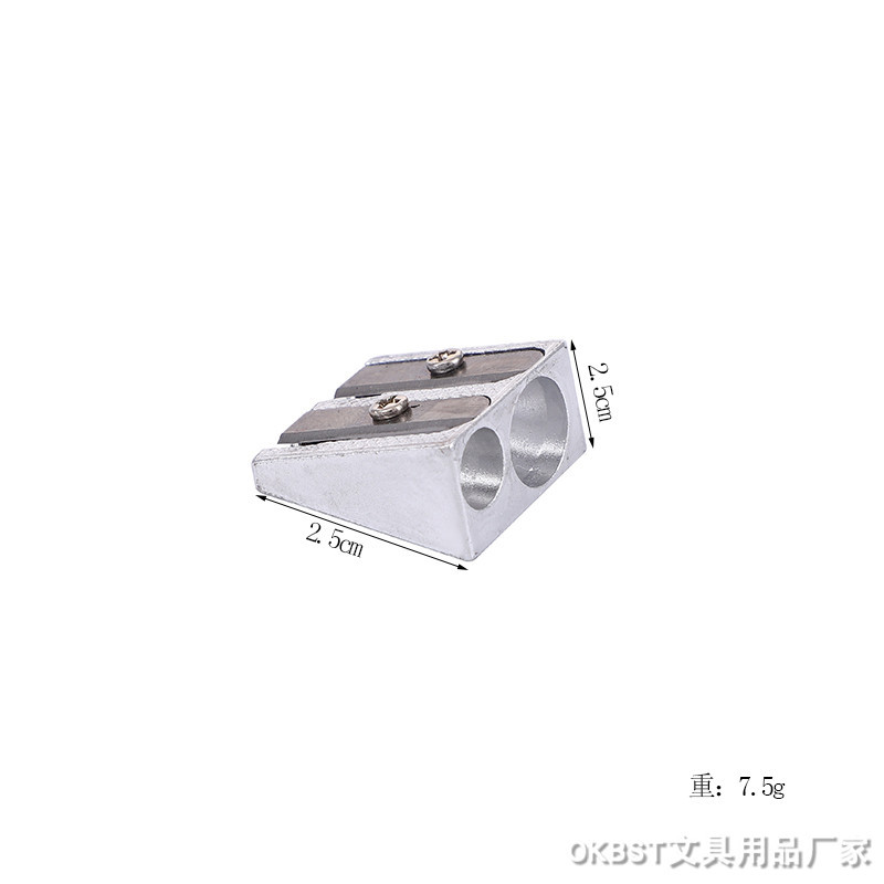 Venta directa de fábrica Sacapuntas de lápiz de metal doble agujero Sacapuntas de lápiz de un solo agujero color plomo boceto sacapuntas