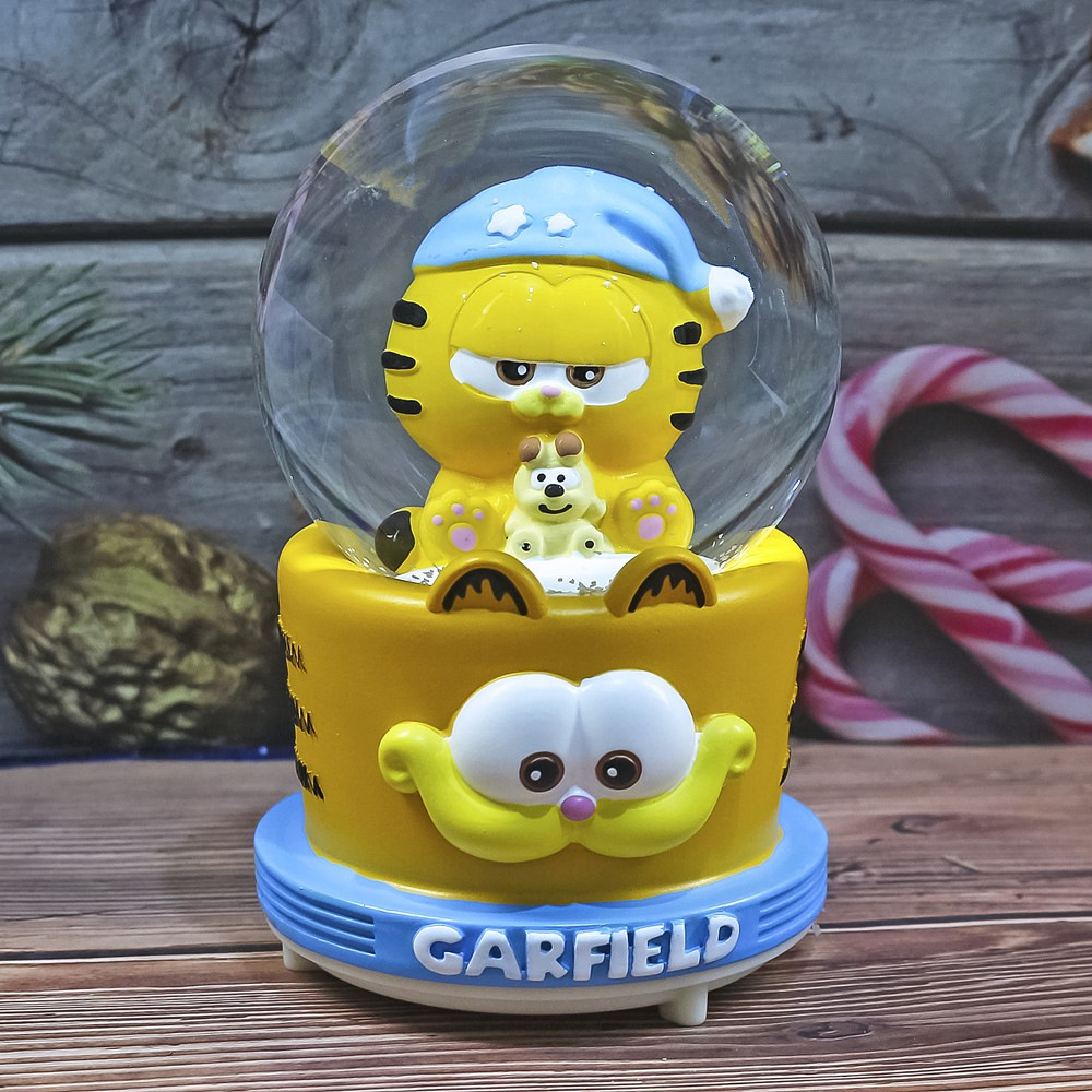 Caja de música con bola de cristal de dibujos animados, adornos de resina, copo de nieve, caja de música creativa para regalo de cumpleaños y Navidad para niños