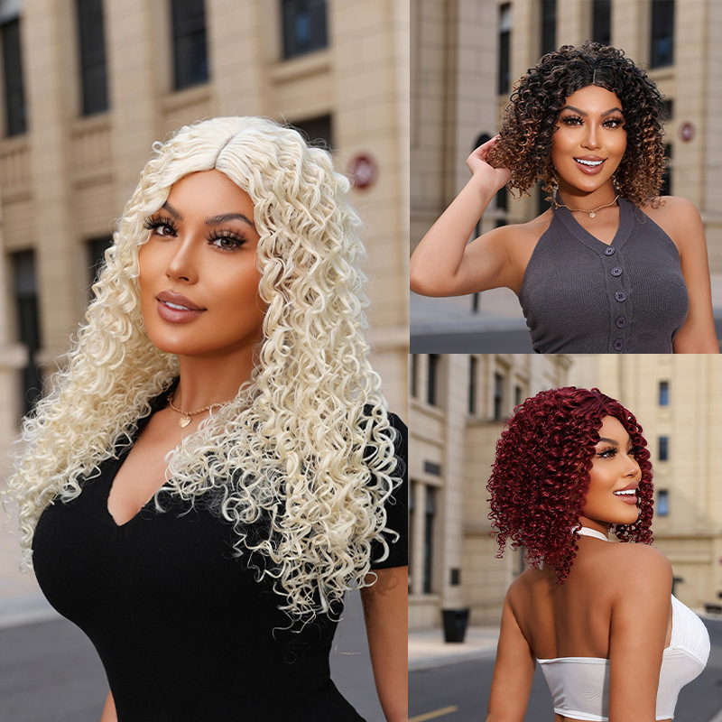 African Small Curly Wigs for Women, Multicolor, European and American Cross-Border Trade, Black Long Curly Wigs, Short Wigs African Small Curly Wigs for Women, Multicolor, European and American Cross-Border Trade, Black Long Curly Wigs, Short Wigs
