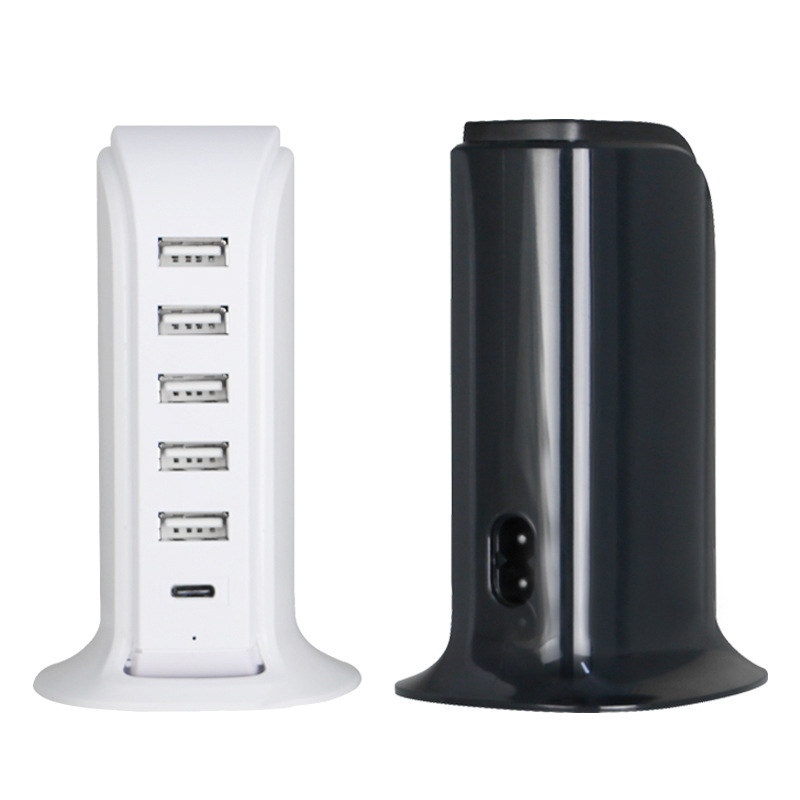 Cargador USB multipuerto de escritorio, 6 puertos, 5V4A 20W, modelo 506AL, carga rápida para teléfonos móviles