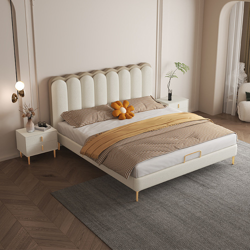 Carefully selected factory elephant ear technology fabric bed modern simple light luxury style fabric bed master bedroom 1.8m single bed