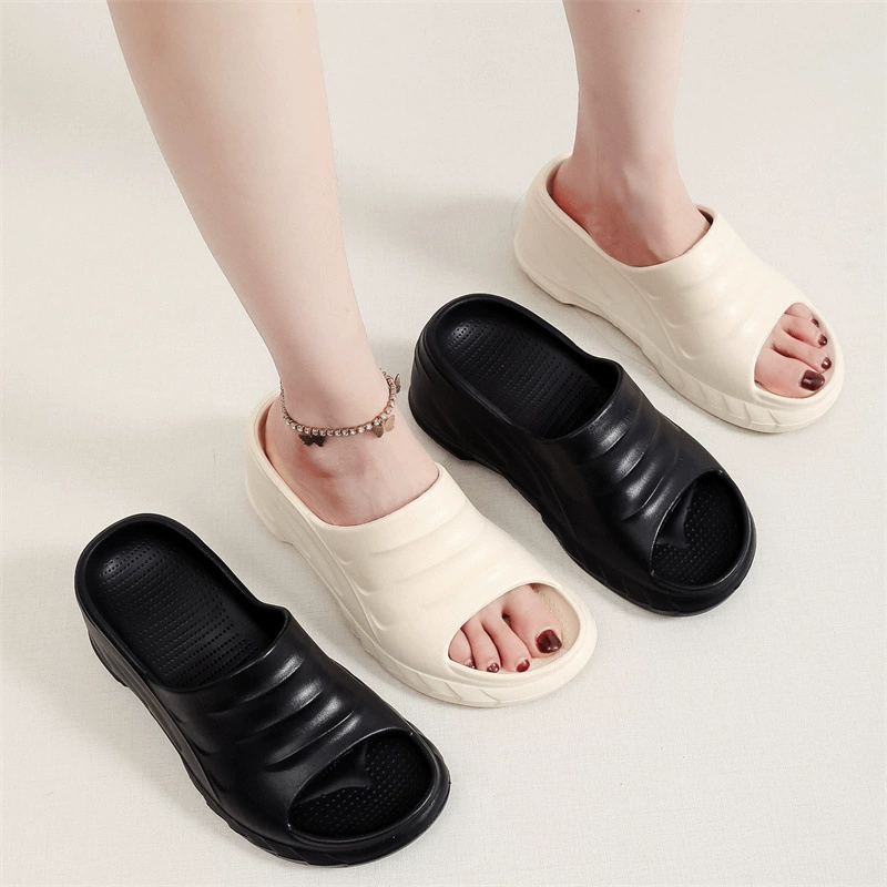 Оптовая Продажа с фабрики новые тапочки на высоком каблуке, модная уличная одежда в Корейском стиле, нескользящая толстая подошва, Пляжная Универсальная Мода