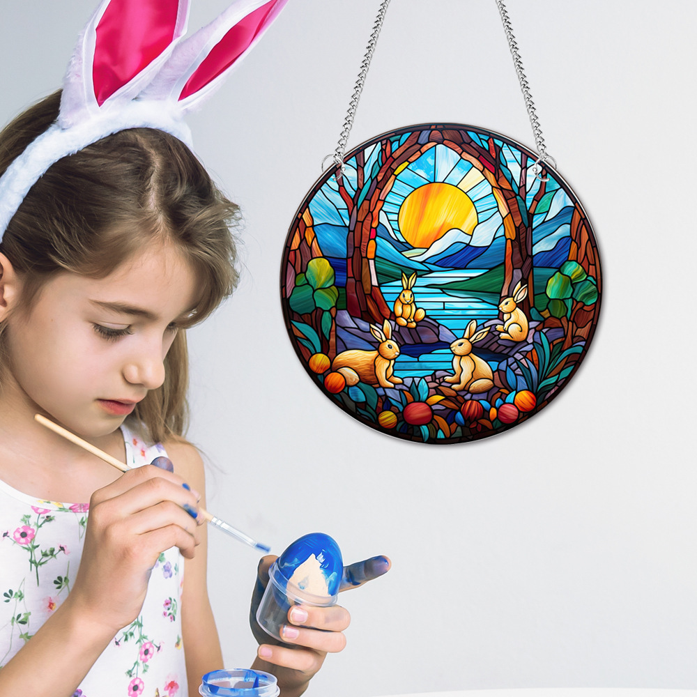 95g Weight pendant Home Textiles & Decor Type Acrylic Material Easter Festival Rabbit Pattern Casual, Elegant, Classical Style Easter Casual Elegant Classical Rabbit Arylic Party Supplies Decorations 115
