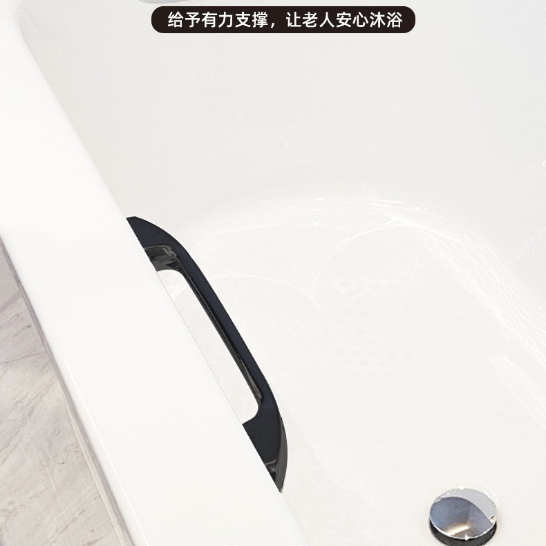 工厂批发锌合金防水防滑防锈黑色助力起来浴缸扶手安全拉手