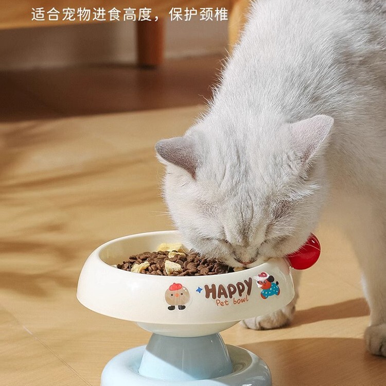 猫碗猫食盆猫咪饭碗粮碗喝水碗不锈钢狗碗不易打翻保护颈椎宠物碗|undefined