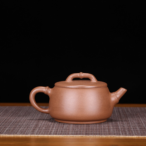 Wholesale Yixing purple clay teapot, raw ore mud wide mouth stone ladle tea set, customized micro-business one-piece drop shipping