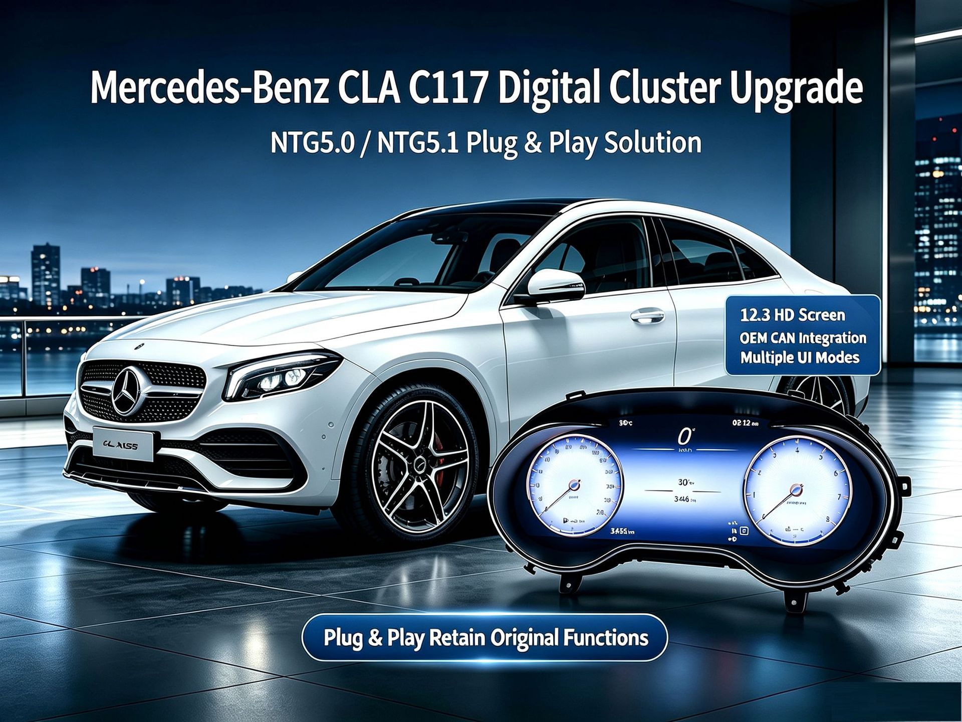 Suitable for Mercedes-Benz W176 W11 X156 Gla Cla A-Class Ntg5.0 Plug-And-Play Full Lcd Instrument Panel