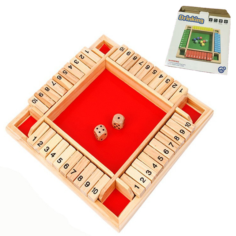 Juguetes transfronterizos CE y CPC piezas de ajedrez y tablas de ajedrez doble cara números cuatro cara juego de flop de ajedrez y vino ordenó juegos de mesa bar 3