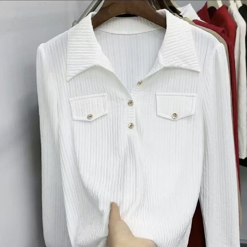 2025 Trendy Base Layer Stylish Half-Open Polo Collar Shirt, High-End Versatile Spring Top, Fashionable and Slimming 2025 Trendy Base Layer Stylish Half-Open Polo Collar Shirt, High-End Versatile Spring Top, Fashionable and Slimming