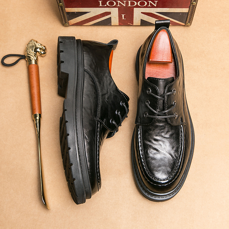 2024 zapatos de trabajo casuales británicos de color pulido a mano retrógrado zapatos de hombre con trajes zapatos de cuero zapatos de boda