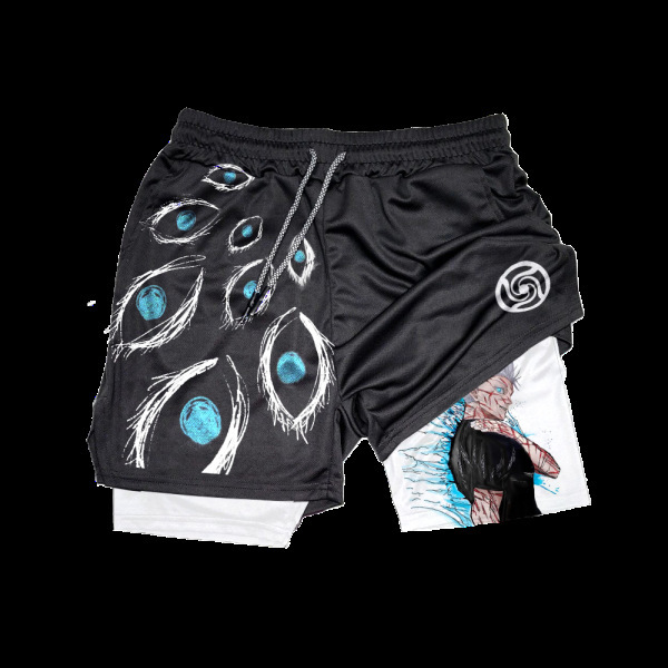 Anime AliExpress Explosions 3D Digital Printing Men's 2-in -1 Double-Layer Sports Shorts Fitness Running Breathable Sweat Absorption