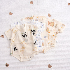 新生嬰兒夏季超薄款A類純棉紗布包屁衣男孩女寶寶0—3個月52碼80