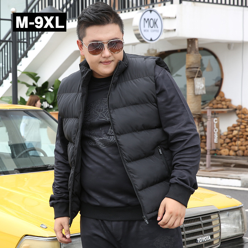 Chaleco de hombre de otoño y invierno para aumentar el peso 2019 grasa abrazadera de caballo de algodón plumado chaleco caliente de hombre hombro