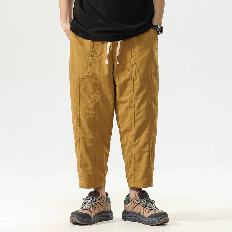 Seduo Seven Si штаны, мужские 2024 летние тонкие свободные прямые повседневные восьмистинные девятиочковые сухие спортивные штаны