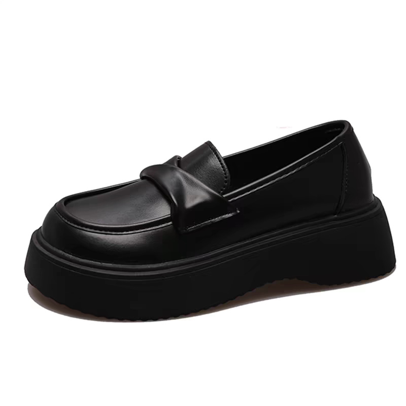 2026 primavera y verano nueva falda universitaria estudiantes de estilo británico Lefour zapatos retro suela gruesa altura zapatos de cuero pequeñas mujeres