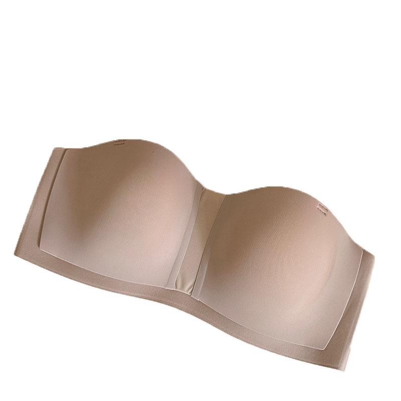 301 Sujetador de tubo flotante de cacao de oxígeno ligero Bra sin tirantes antideslizante sin correr, cómodo y sexy sujetador de cuello de una línea