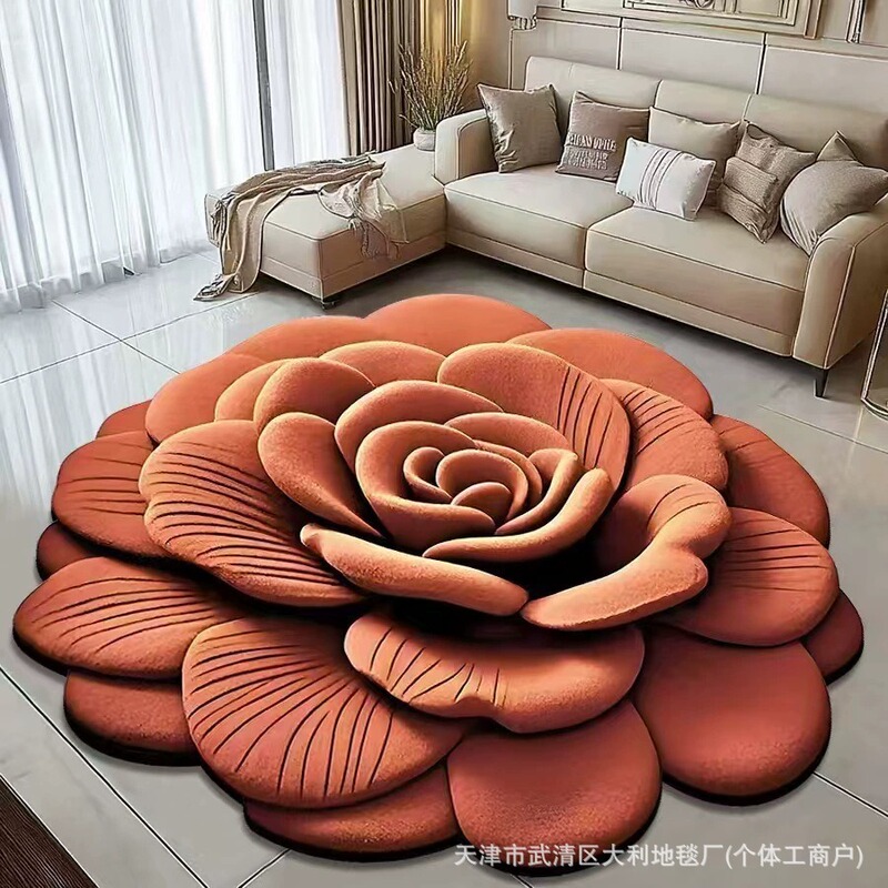 3D視覚花卉異形珪藻泥マット洗面台装飾マットトイレ吸水マット浴室マット|undefined