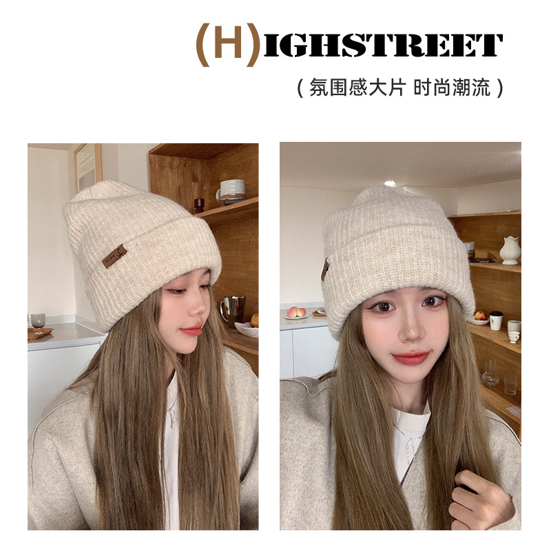大头围毛线帽女秋冬季保暖显脸小帽子冷帽2025新款防寒护耳针织帽|undefined