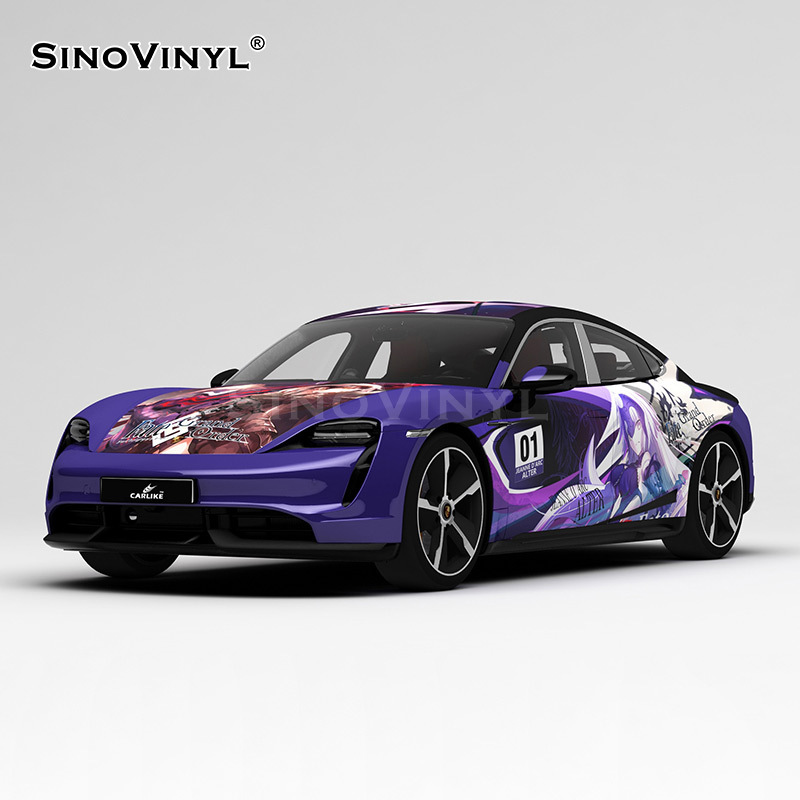 Carlake anime dolor coche serie coche que cambia de color película pretty Girl pintado pegatinas de cuerpo de coche de dibujos animados flor de cerezo coche que cambia de color