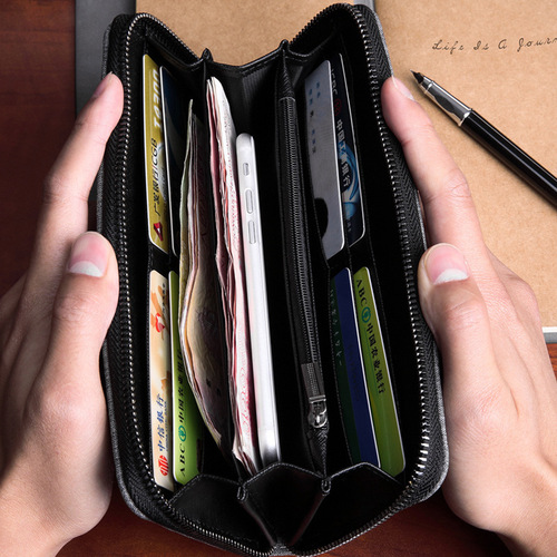New wallet men's long Oxford cloth hand-held young men's simple fashion student Korean style wallet